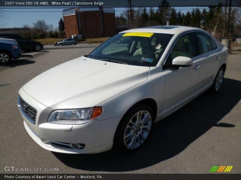 White Pearl / Sandstone Beige 2007 Volvo S80 V8 AWD