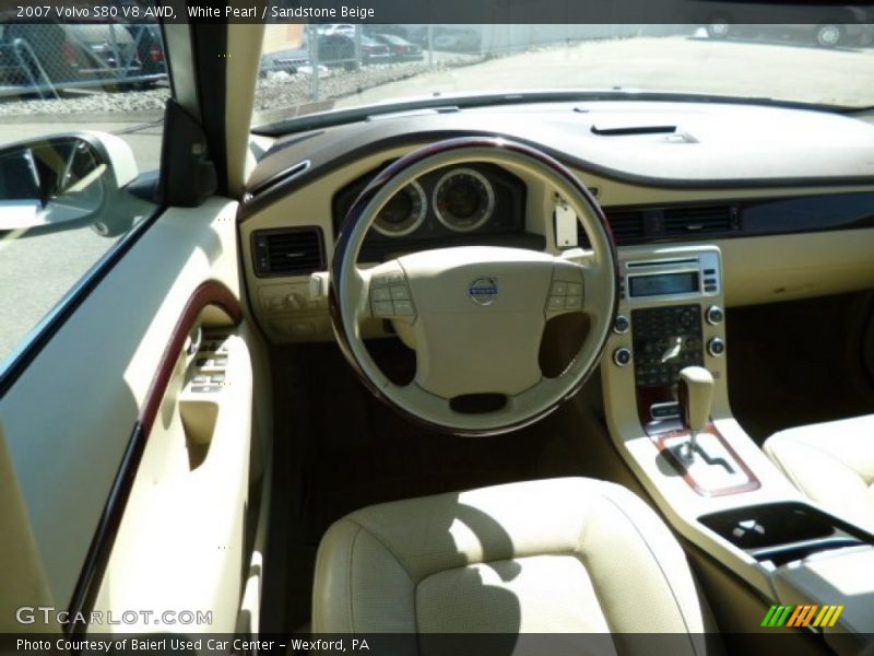 White Pearl / Sandstone Beige 2007 Volvo S80 V8 AWD