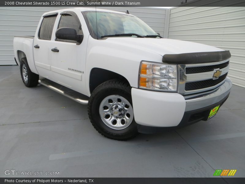 Summit White / Dark Titanium 2008 Chevrolet Silverado 1500 LS Crew Cab
