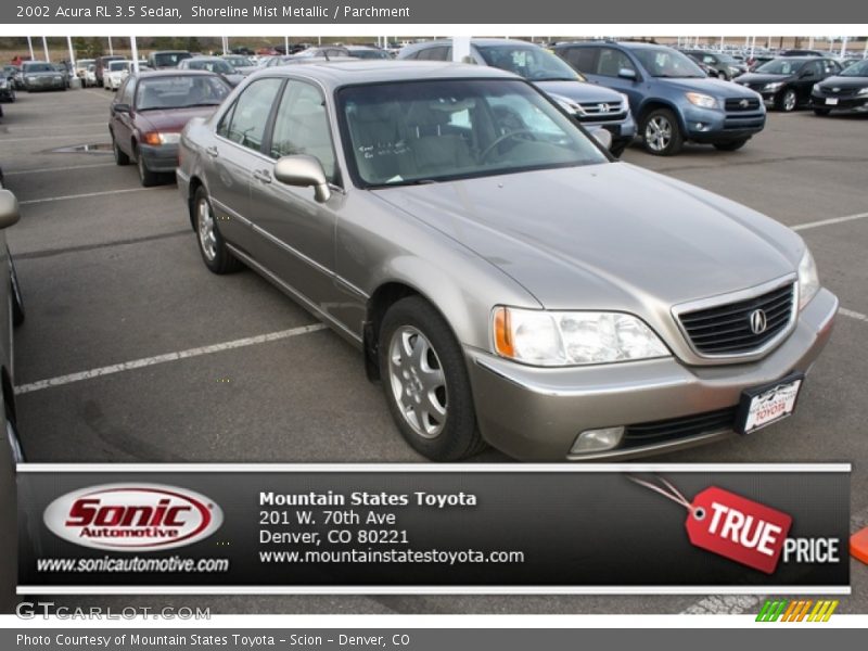 Shoreline Mist Metallic / Parchment 2002 Acura RL 3.5 Sedan