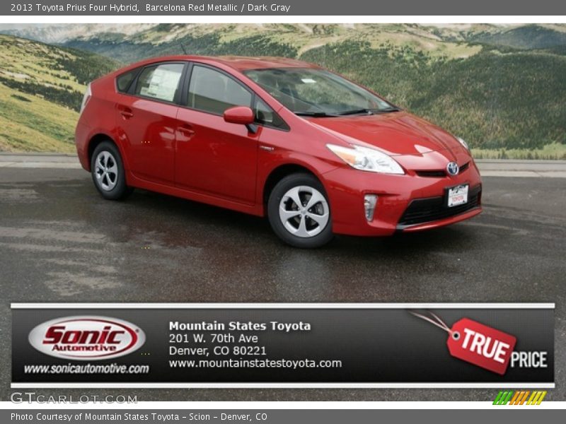 Barcelona Red Metallic / Dark Gray 2013 Toyota Prius Four Hybrid