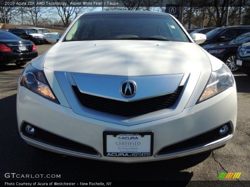 Aspen White Pearl / Taupe 2010 Acura ZDX AWD Technology
