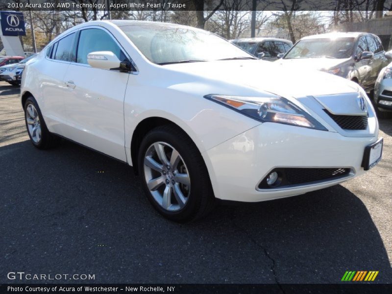 Aspen White Pearl / Taupe 2010 Acura ZDX AWD Technology