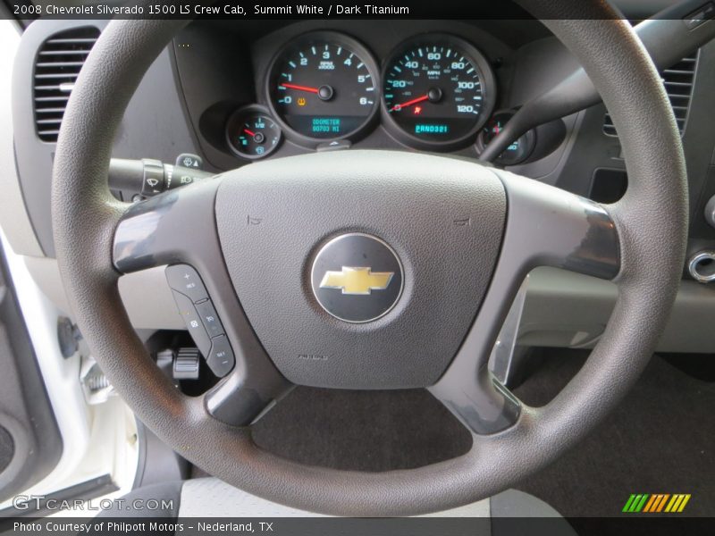 Summit White / Dark Titanium 2008 Chevrolet Silverado 1500 LS Crew Cab