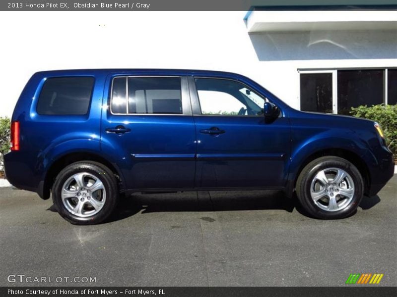 Obsidian Blue Pearl / Gray 2013 Honda Pilot EX