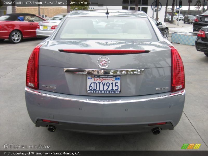 Sunset Blue / Cashmere/Cocoa 2008 Cadillac CTS Sedan
