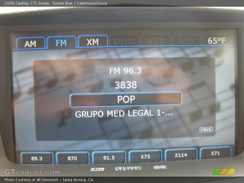 Sunset Blue / Cashmere/Cocoa 2008 Cadillac CTS Sedan