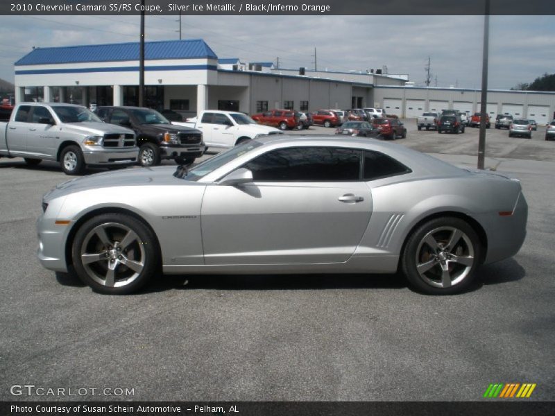 Silver Ice Metallic / Black/Inferno Orange 2010 Chevrolet Camaro SS/RS Coupe