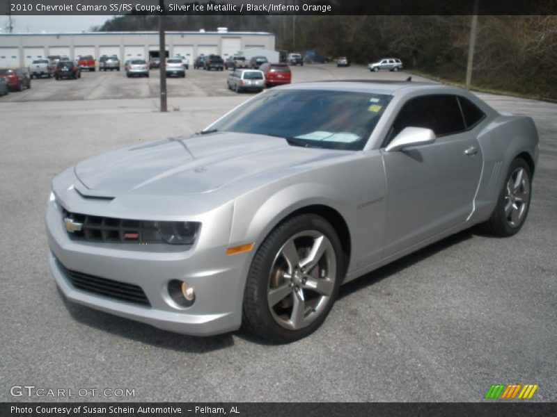 Silver Ice Metallic / Black/Inferno Orange 2010 Chevrolet Camaro SS/RS Coupe