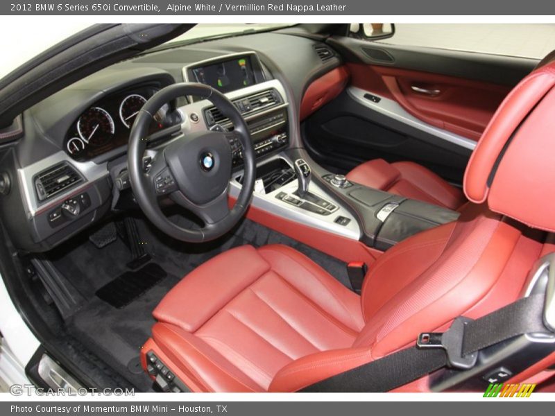  2012 6 Series 650i Convertible Vermillion Red Nappa Leather Interior