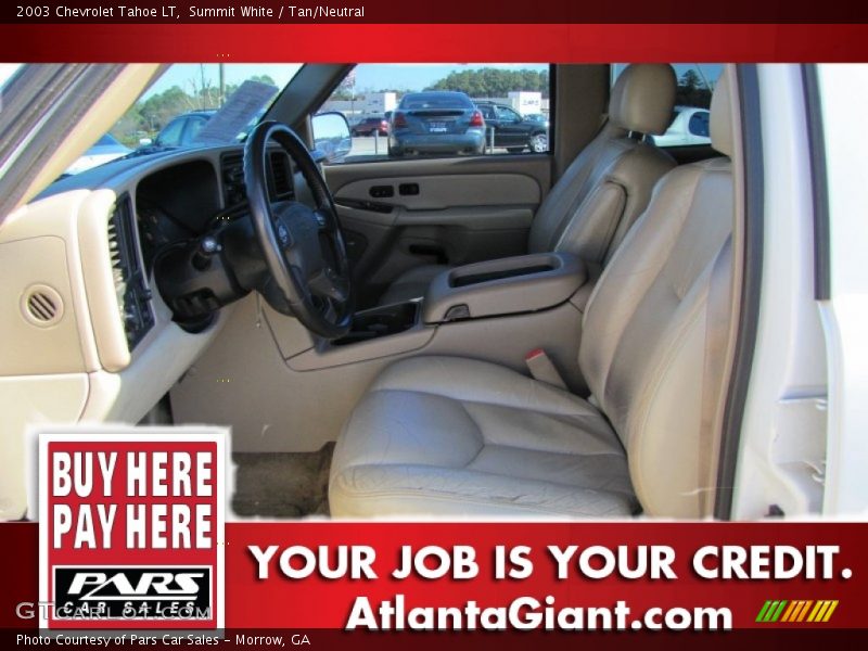 Summit White / Tan/Neutral 2003 Chevrolet Tahoe LT