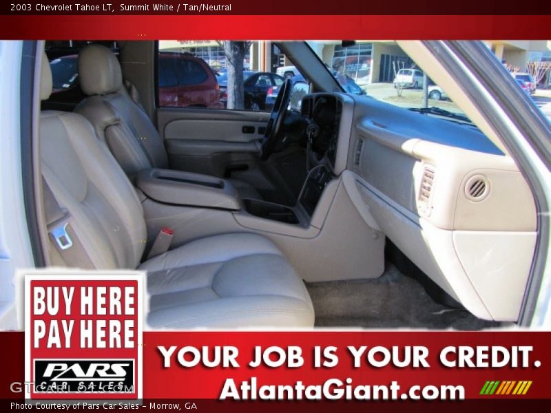 Summit White / Tan/Neutral 2003 Chevrolet Tahoe LT