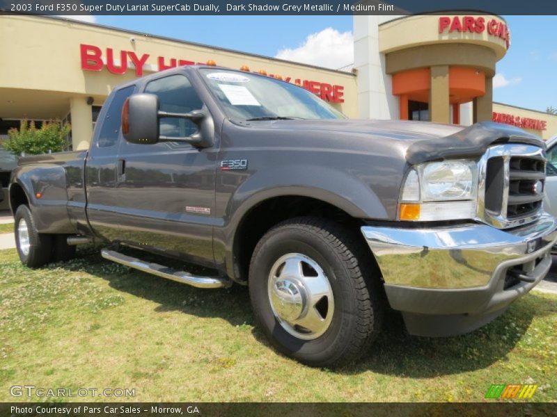 Dark Shadow Grey Metallic / Medium Flint 2003 Ford F350 Super Duty Lariat SuperCab Dually