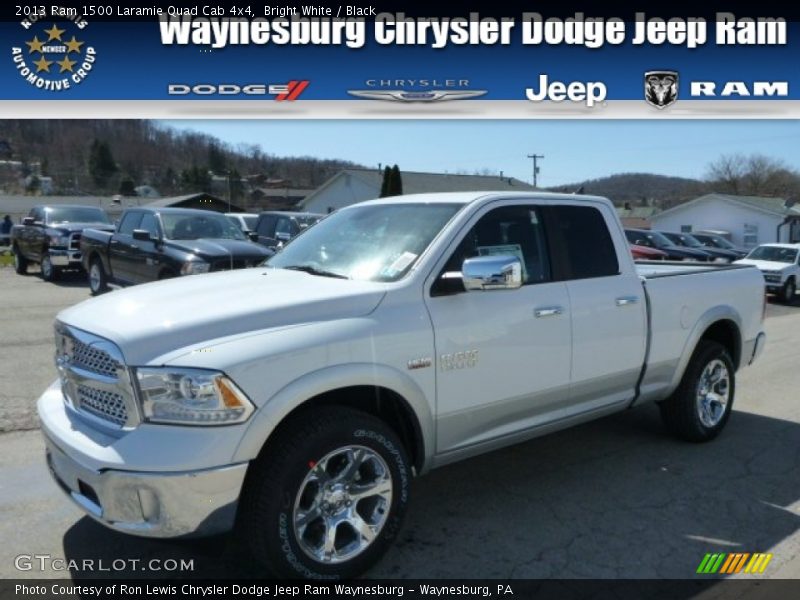 Bright White / Black 2013 Ram 1500 Laramie Quad Cab 4x4