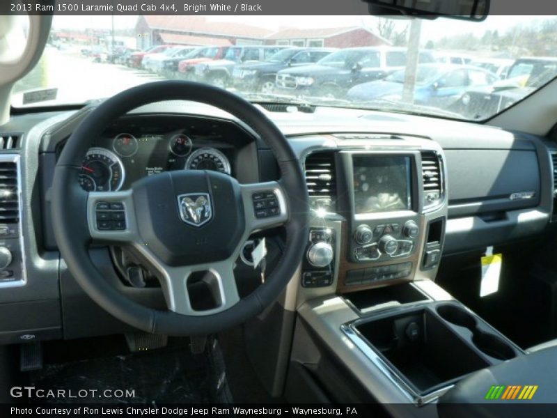 Bright White / Black 2013 Ram 1500 Laramie Quad Cab 4x4