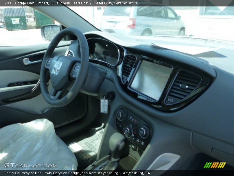 Blue Streak Pearl Coat / Diesel Gray/Ceramic White 2013 Dodge Dart Limited