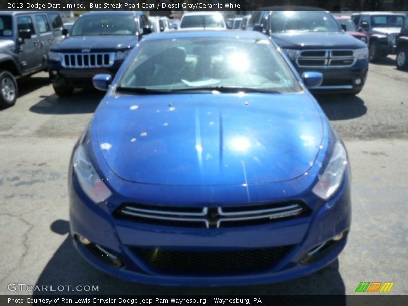 Blue Streak Pearl Coat / Diesel Gray/Ceramic White 2013 Dodge Dart Limited