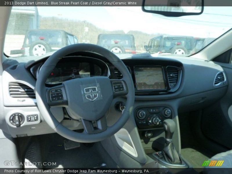 Blue Streak Pearl Coat / Diesel Gray/Ceramic White 2013 Dodge Dart Limited