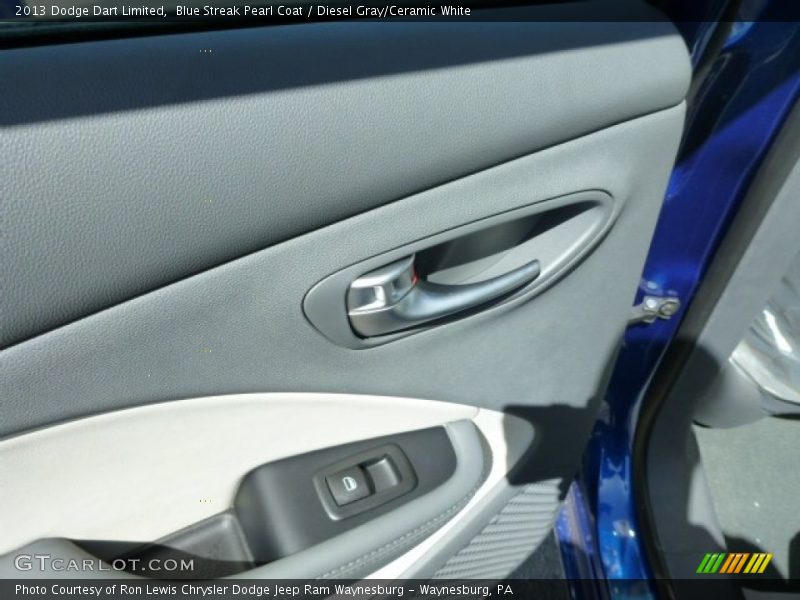 Blue Streak Pearl Coat / Diesel Gray/Ceramic White 2013 Dodge Dart Limited