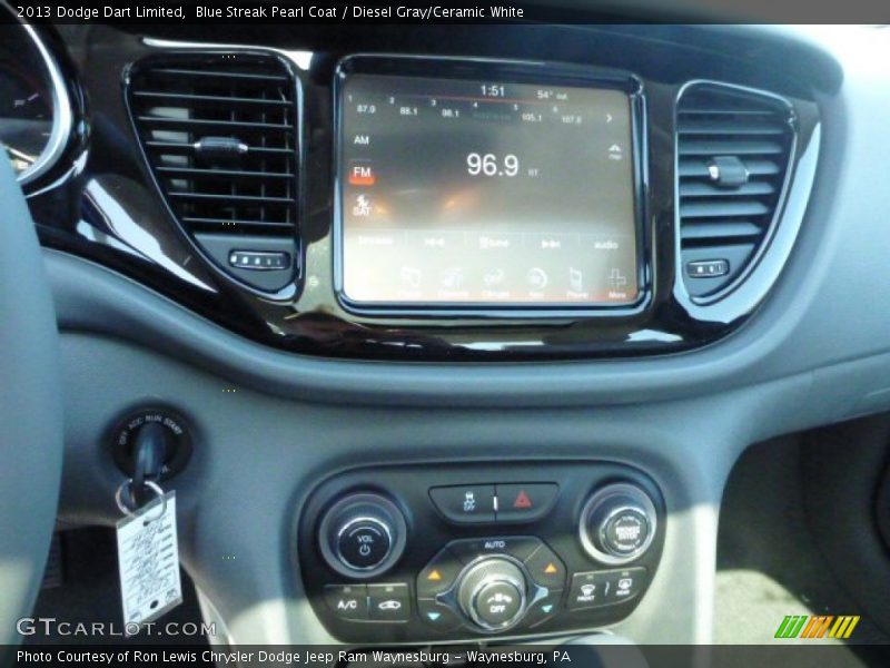 Blue Streak Pearl Coat / Diesel Gray/Ceramic White 2013 Dodge Dart Limited