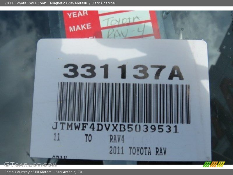 Magnetic Gray Metallic / Dark Charcoal 2011 Toyota RAV4 Sport