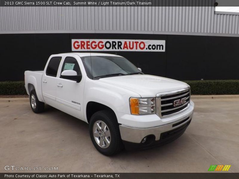 Summit White / Light Titanium/Dark Titanium 2013 GMC Sierra 1500 SLT Crew Cab