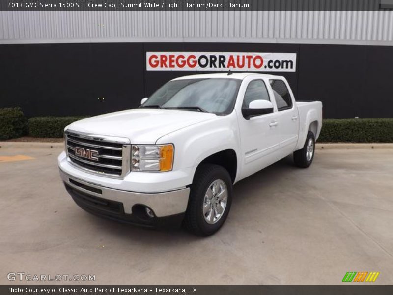 Summit White / Light Titanium/Dark Titanium 2013 GMC Sierra 1500 SLT Crew Cab