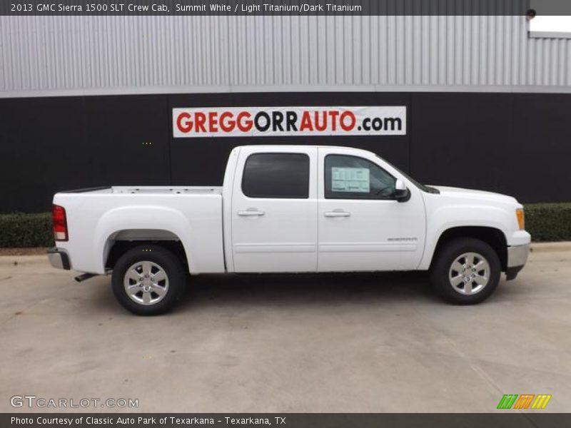 Summit White / Light Titanium/Dark Titanium 2013 GMC Sierra 1500 SLT Crew Cab