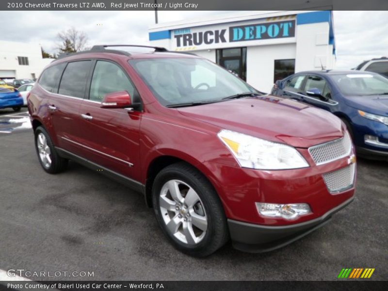 Red Jewel Tintcoat / Light Gray 2010 Chevrolet Traverse LTZ AWD