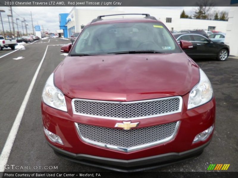 Red Jewel Tintcoat / Light Gray 2010 Chevrolet Traverse LTZ AWD