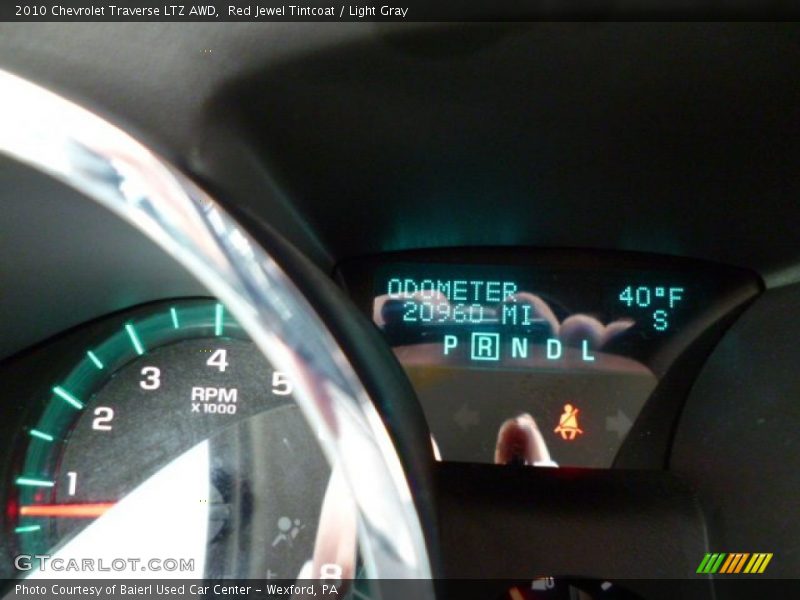 Red Jewel Tintcoat / Light Gray 2010 Chevrolet Traverse LTZ AWD