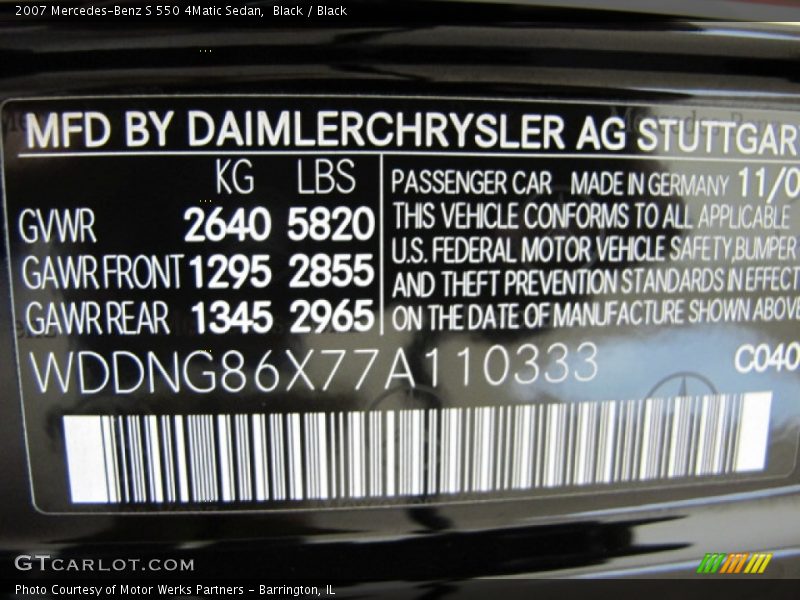 Black / Black 2007 Mercedes-Benz S 550 4Matic Sedan