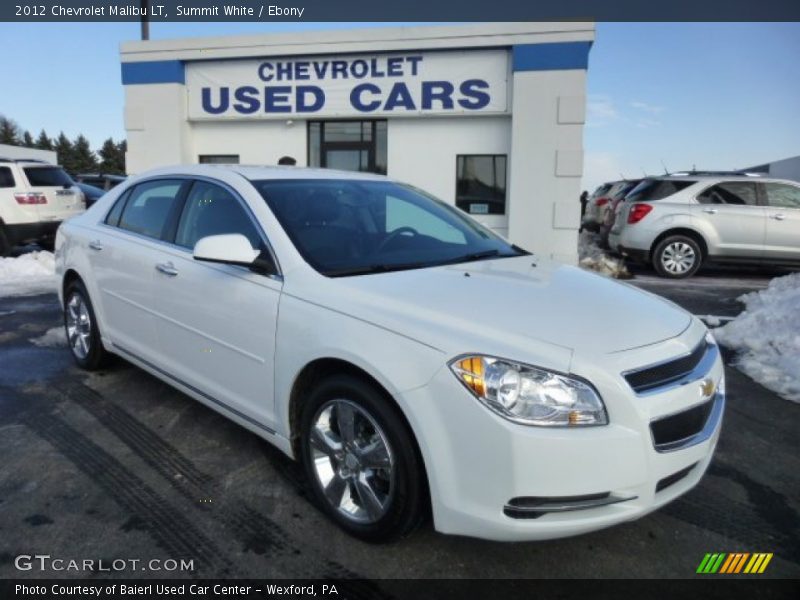 Summit White / Ebony 2012 Chevrolet Malibu LT