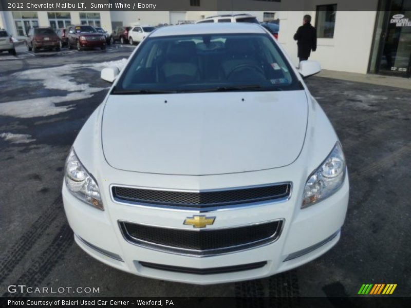 Summit White / Ebony 2012 Chevrolet Malibu LT