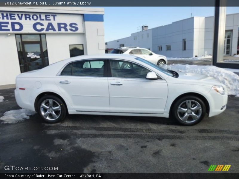 Summit White / Ebony 2012 Chevrolet Malibu LT