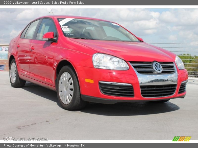 Salsa Red / Pure Beige 2009 Volkswagen Jetta S Sedan