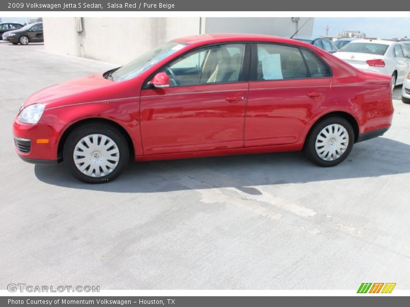 Salsa Red / Pure Beige 2009 Volkswagen Jetta S Sedan