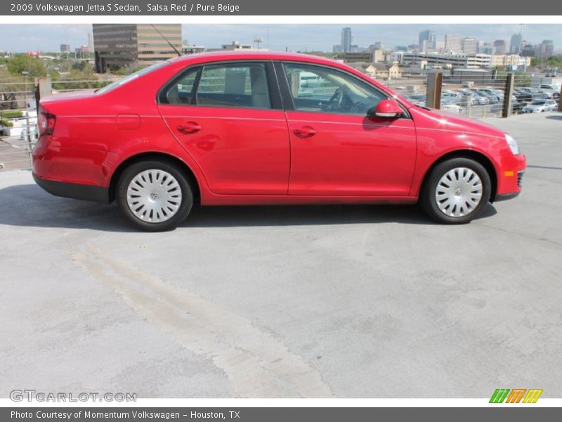 Salsa Red / Pure Beige 2009 Volkswagen Jetta S Sedan