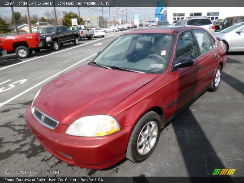 Bordeaux Red Metallic / Gray 1997 Honda Civic LX Sedan