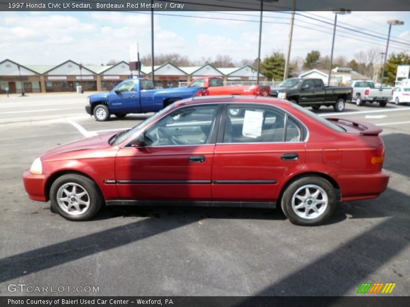 Bordeaux Red Metallic / Gray 1997 Honda Civic LX Sedan