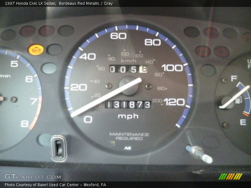 Bordeaux Red Metallic / Gray 1997 Honda Civic LX Sedan