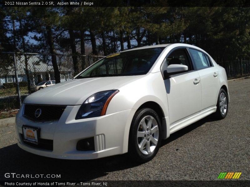 Aspen White / Beige 2012 Nissan Sentra 2.0 SR