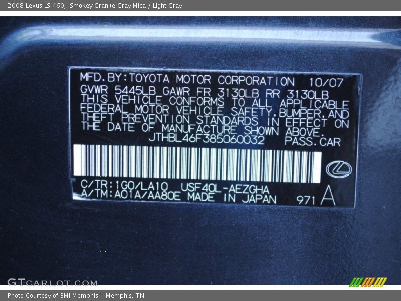 Smokey Granite Gray Mica / Light Gray 2008 Lexus LS 460