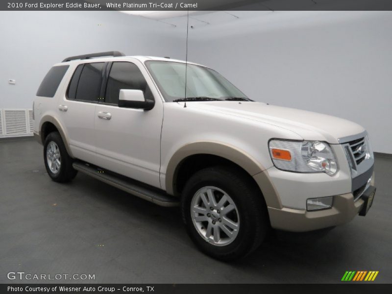 White Platinum Tri-Coat / Camel 2010 Ford Explorer Eddie Bauer