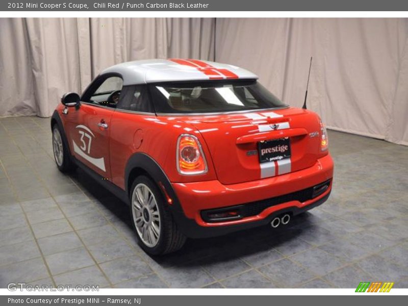 Chili Red / Punch Carbon Black Leather 2012 Mini Cooper S Coupe