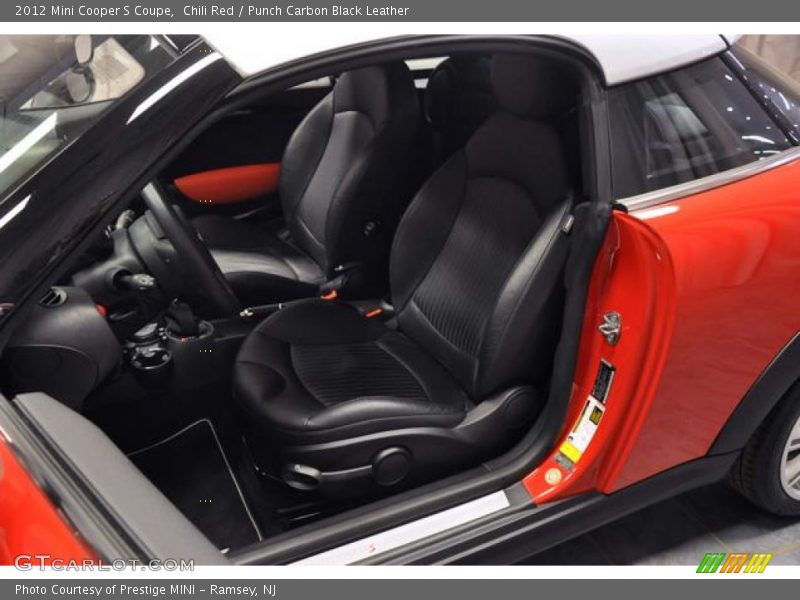 Chili Red / Punch Carbon Black Leather 2012 Mini Cooper S Coupe
