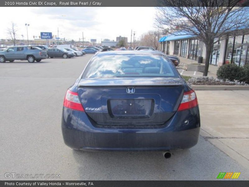 Royal Blue Pearl / Gray 2010 Honda Civic EX Coupe