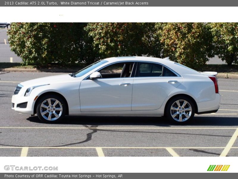 White Diamond Tricoat / Caramel/Jet Black Accents 2013 Cadillac ATS 2.0L Turbo