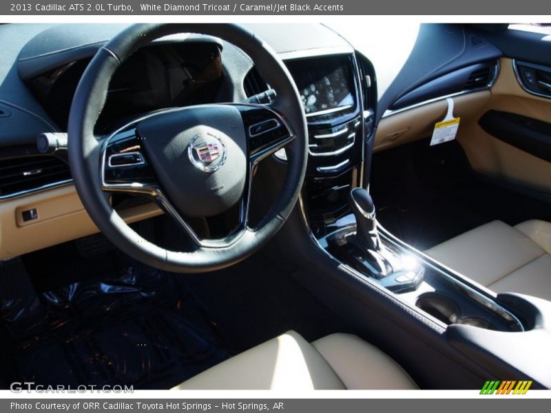 White Diamond Tricoat / Caramel/Jet Black Accents 2013 Cadillac ATS 2.0L Turbo