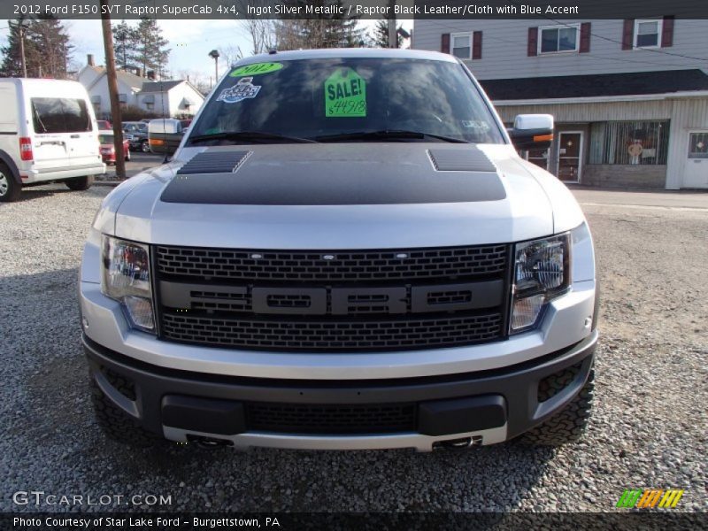 Ingot Silver Metallic / Raptor Black Leather/Cloth with Blue Accent 2012 Ford F150 SVT Raptor SuperCab 4x4